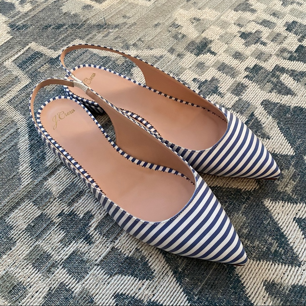 NWT J.Crew Stripe Slingback Flats